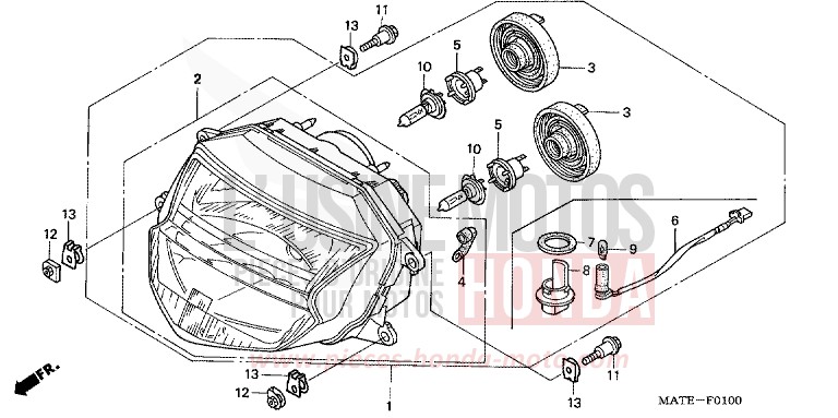 HEADLIGHT for Super Blackbird ACCURATE SILVER METALLIC (NH146E) from 2005